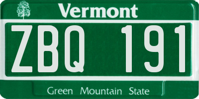 VT license plate ZBQ191