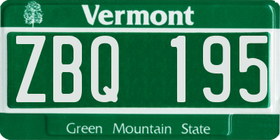 VT license plate ZBQ195