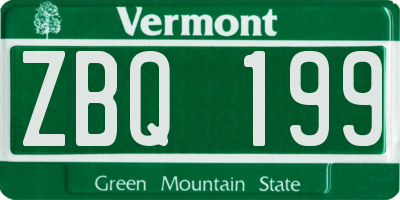 VT license plate ZBQ199