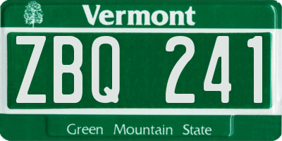 VT license plate ZBQ241