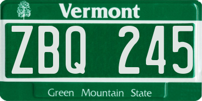 VT license plate ZBQ245