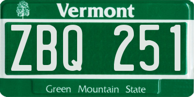 VT license plate ZBQ251