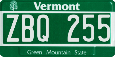 VT license plate ZBQ255