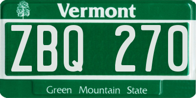 VT license plate ZBQ270