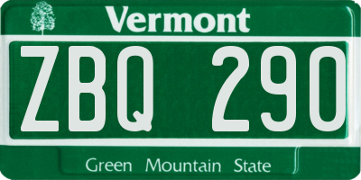 VT license plate ZBQ290