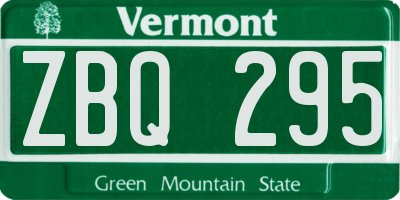 VT license plate ZBQ295