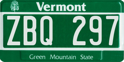VT license plate ZBQ297