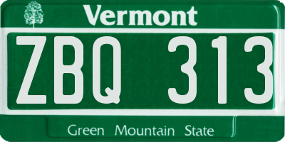 VT license plate ZBQ313