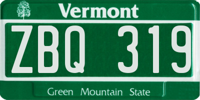 VT license plate ZBQ319