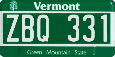 VT license plate ZBQ331