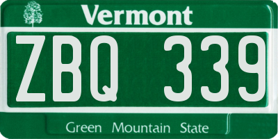 VT license plate ZBQ339