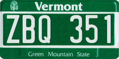 VT license plate ZBQ351
