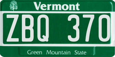 VT license plate ZBQ370