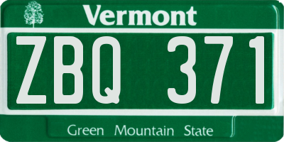 VT license plate ZBQ371