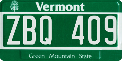 VT license plate ZBQ409