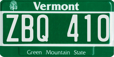 VT license plate ZBQ410