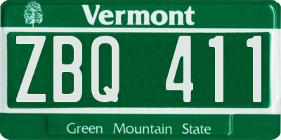 VT license plate ZBQ411