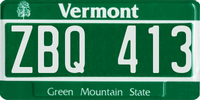VT license plate ZBQ413