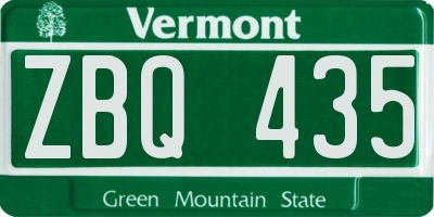 VT license plate ZBQ435