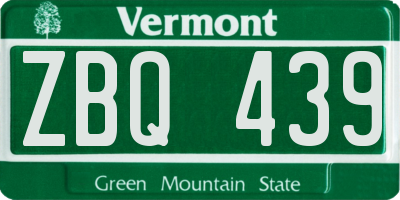 VT license plate ZBQ439