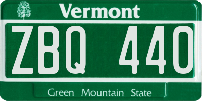 VT license plate ZBQ440