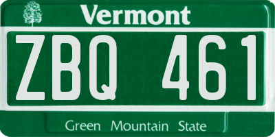 VT license plate ZBQ461