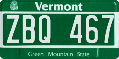 VT license plate ZBQ467