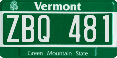 VT license plate ZBQ481