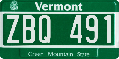 VT license plate ZBQ491