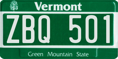VT license plate ZBQ501