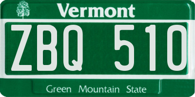 VT license plate ZBQ510