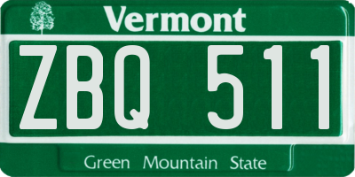 VT license plate ZBQ511