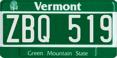 VT license plate ZBQ519