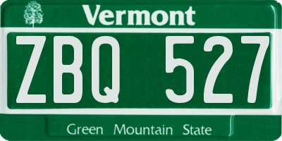 VT license plate ZBQ527