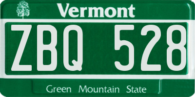 VT license plate ZBQ528