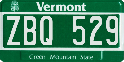 VT license plate ZBQ529