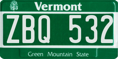 VT license plate ZBQ532
