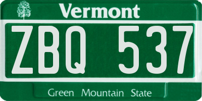 VT license plate ZBQ537