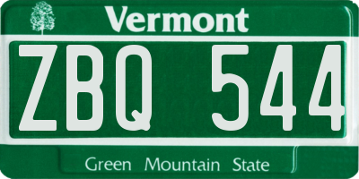 VT license plate ZBQ544