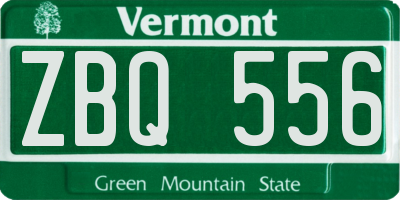 VT license plate ZBQ556