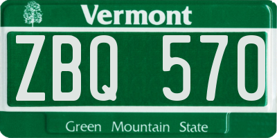 VT license plate ZBQ570
