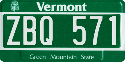 VT license plate ZBQ571