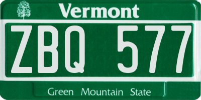 VT license plate ZBQ577