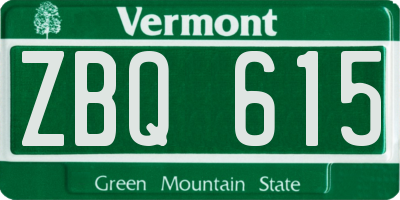 VT license plate ZBQ615