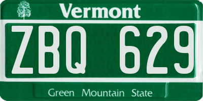 VT license plate ZBQ629
