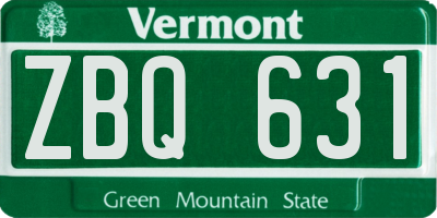 VT license plate ZBQ631
