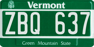 VT license plate ZBQ637
