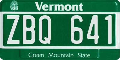 VT license plate ZBQ641