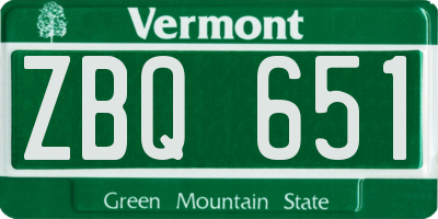 VT license plate ZBQ651