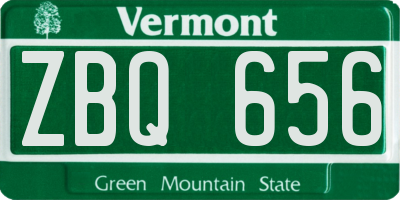 VT license plate ZBQ656
